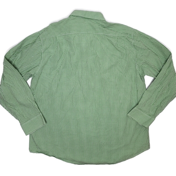 Izod green and white checkard long sleeve button down dress shirt size XL - Picture 3 of 3